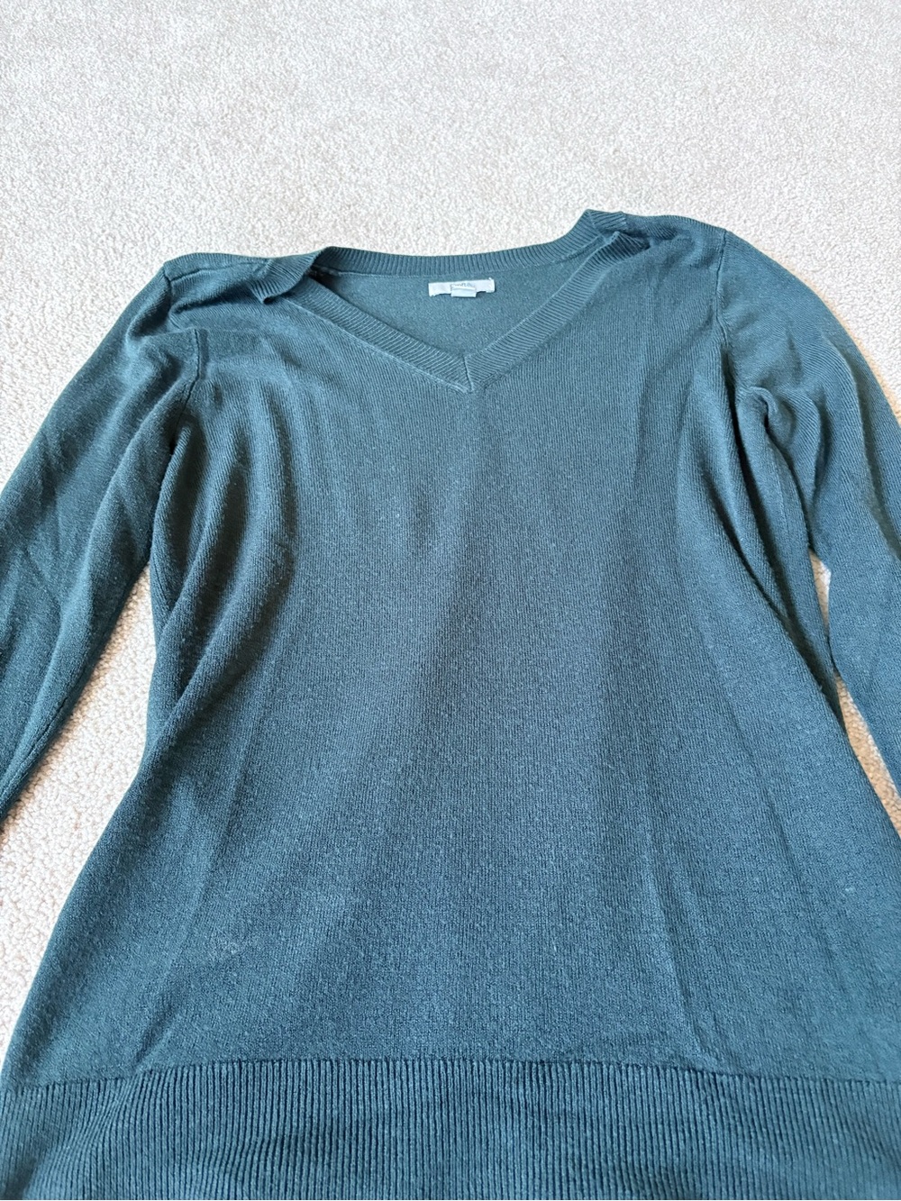 croft & barrow Women's V‑Neck Sweater in Dark Teal